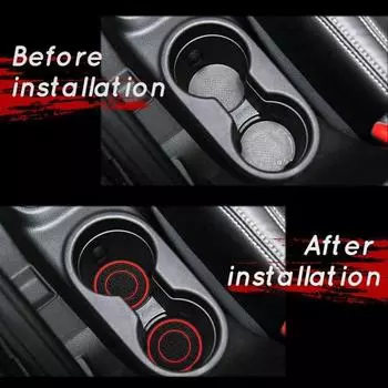 Подставки под стаканы для автомобиля Yousheng 2 шт., термостойкие, нескользящие, водонепроницаемые, с канавками, универсальные, автомобильные аксессуары для интерьера красный