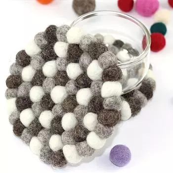 Подставки под стаканы из шерстяного войлока, подставки под приборы из шерстяного войлока ручной работы, цветные изоляционные коврики, подходят для кухни, столовой Pack of 1