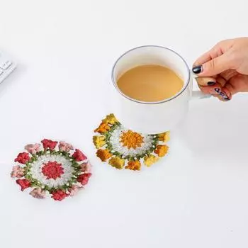 Подставки под стаканы ручной работы «Ландыш», термостойкие подставки под чашки для кофе и чая, 4,7 дюйма, декоративный коврик для напитков ручной работы, домашний декор фиолетовый