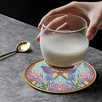 Подставки под стаканы с алмазной росписью специальной формы, наборы для стеклянных подставок с дельфинами, 6 шт., подставка под стакан с алмазной росписью, подставка под стакан с алмазной росписью