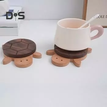 Подставки под стаканы Turtle Coasters Set, нескользящий деревянный коврик для защиты стола, деревянные подставки ручной работы, впитывающие тепло и влагу, подставки под стаканы для напитков для офиса и дома Sets