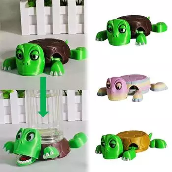 Подставки под стаканы в виде черепахи, напечатанные на 3D-принтере, с забавным выражением лица, когда вы ставите стакан на его спину. Полностью цветной прикольный подарок для черепахи или сухопутной черепахи A1