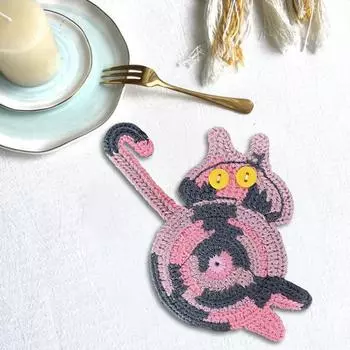 Подставки под стаканы Yousheng Drink Coaster Cat Butt Coasters Подарки для любителей кошек Забавные плетеные креативные подставки Милая подставка под стакан для кофе Защита столешницы для чашек и кружек