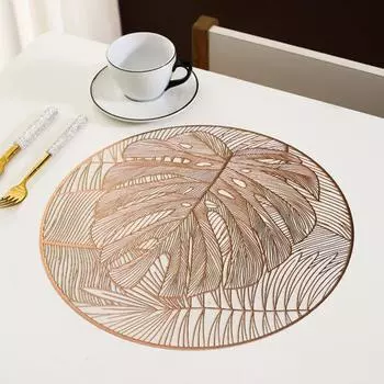 Подставки под столовые приборы из полого ПВХ, коврик для стола, защитный термостойкий подстаканник для чашки с водой, аксессуары для кухни, столовой, бара и гостиной золотистый