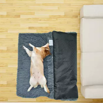 Подстилка для кровати для собак, ящик для дома и улицы, нескользящая подушка для домашних животных, для пожилых животных, щенков темно-серого