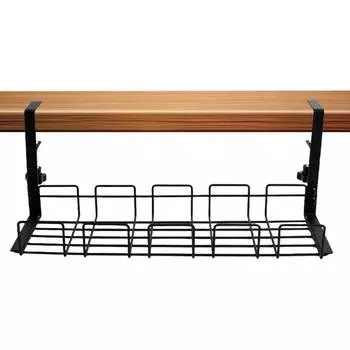 Подстольный стеллаж для хранения, металлический подвесной держатель для хранения, без сверления, подставка для укладки кабелей под столом, аксессуары для хранения вещей