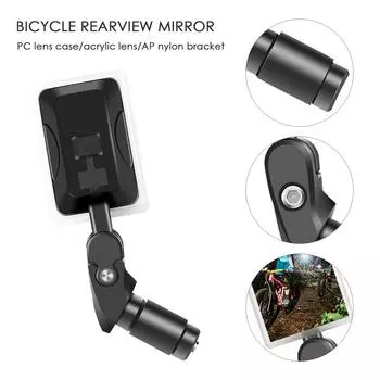 Подсвеченное зеркало заднего вида для велосипеда Аксессуары для велосипеда Зеркало заднего вида на руль Горный велосипед Шоссейный велосипед Аксессуары для велосипеда армия зеленый