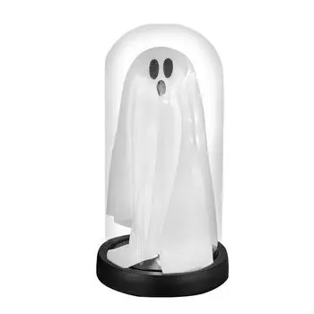 Подсвеченный призрак в стеклянном колпаке со светодиодной подсветкой, симпатичное настольное украшение в виде призрака для домашнего праздника