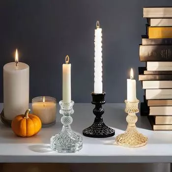 Подсвечник 1шт стеклянный для создания атмосферы отеля, свадьбы, вечеринки, семьи, гостиной, столовой, спальни, украшения