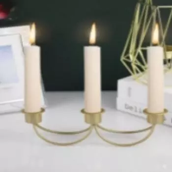 Подсвечник 1шт трехголовый, легкий роскошный кованый железный, настольные украшения, украшения, домашние свадьбы, реквизит и атмосфера золотистый