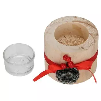 Подсвечник деревянный простой декоративный подсвечник с чашкой для свечей рождественский свадебный интерьер