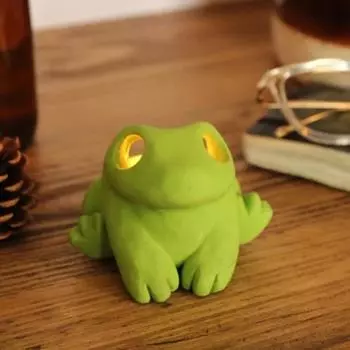 Подсвечник для ароматерапии, статуэтка из синтетической смолы, милый дизайн лягушки, водонепроницаемый ароматизированный подсвечник, украшение стола зелёный