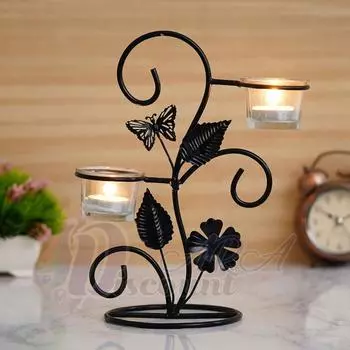 Подсвечник для чайной свечи, Античная золотая отделка, Декоративные элементы, Предметы домашнего декора