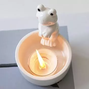 Подсвечник для чайной свечи Керамическая лягушка Подсвечник Настольный декор Лягушка Украшение для