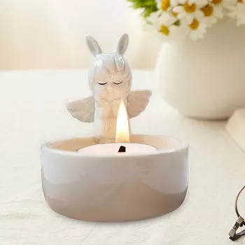 Подсвечник для чайной свечи, настольное украшение, коллекционные предметы, домашний подсвечник в виде статуи ангела для