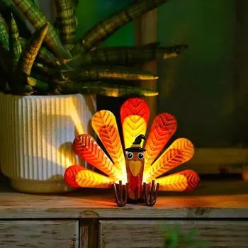 Подсвечник для чайной свечи в виде индейки на День благодарения, подставка для свечей, металлический подсвечник, украшение для рабочего стола A