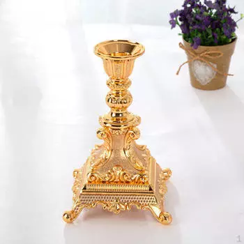 Подсвечник для чая с геометрическим дизайном, подсвечник из цинкового сплава для винтажа Gold Red