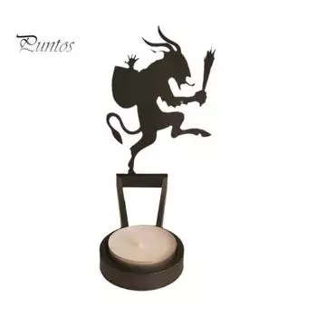 Подсвечник для Хэллоуина, металлический подсвечник для чайной свечи с пугающим силуэтом фигуры, жуткий призрак, отбрасывающий тень для чайной свечи, для внутреннего декора M