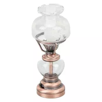 Подсвечник для кукольного домика, масштаб 1/12, винтажный декоративный миниатюрный подсвечник на батарейках бронзовый