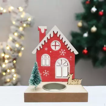 Подсвечник для рождественского домика, подсвечник для фермерского дома, столешница 4x2,6x5,2 дюйма, деревенский Red House
