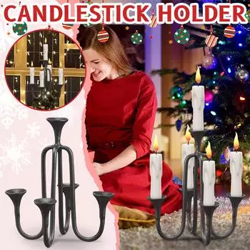 Подсвечник для рождественской елки из смолы, украшение на елку, 10 мл One Size чёрный