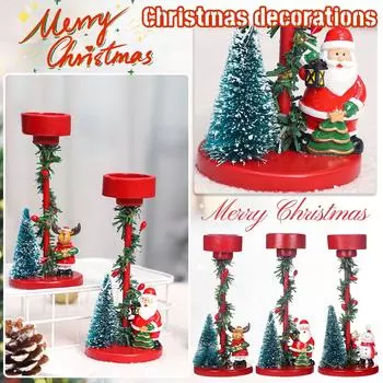 Подсвечник для рождественской елки, украшения для дома на рождественскую вечеринку One Size