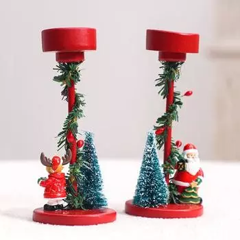 Подсвечник для рождественской елки Yousheng, смоляная подставка для свечей, рождественская елка, снеговик, Санта, олень, настольная фигурка для камина на дому Reindeer