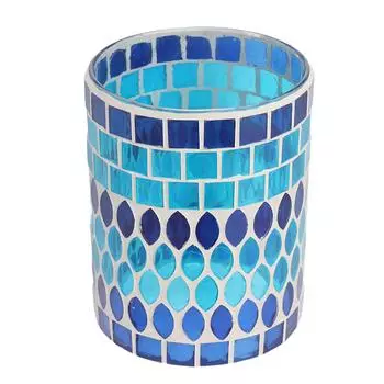 Подсвечник для свечей Mosaic Votive, стеклянный подсвечник ручной работы для домашнего декора, синий