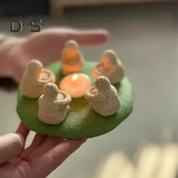 Подсвечник для свечей на пять персон на лужайке, подставка для чайных свечей, согревающая пламя, подсвечник из смолы, украшение A