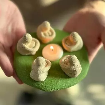 Подсвечник для свечей на пять персон на лужайке, подставка для чайных свечей, согревающая