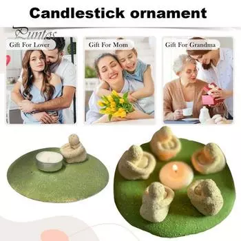 Подсвечник для свечей на пять персон на лужайке, подставка для чайных свечей, согревающая пламя, подсвечник из смолы, украшение A