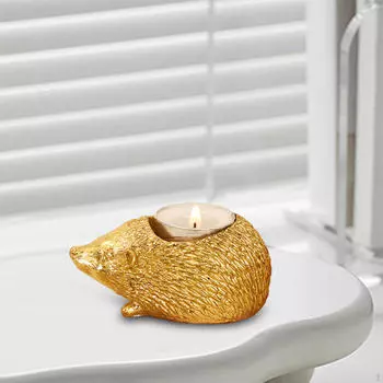 Подсвечник Ежик Подсвечник Орнамент Креативная подставка Настольные свечи для свадебной вечеринки золотой