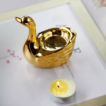 Подсвечник Golden Swan, креативный настольный центральный элемент, подставка для чайной свечи Head up