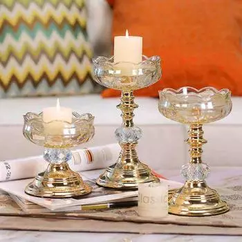 Подсвечник хрустальный стеклянный подсвечник обеденный стол ужин при свечах домашний современный свадебный подарок украшение для дома лоток для хранения