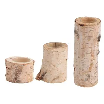 Подсвечник из березы, скандинавская подставка для чайных свечей, деревянное украшение стола для свадебного салона S