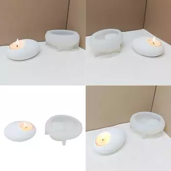 Подсвечник из булыжника Силиконовые формы Формы из эпоксидной смолы Овальные формы для подсвечников Гипсовые формы Формы для цветочных горшков