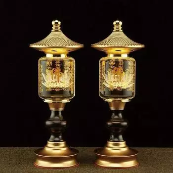 Подсвечник из цветного хрусталя «Лотос», вставной Будда, подношение, хрустальный шар, резьба по писанию, храм, Будда, зал, домашний Будда