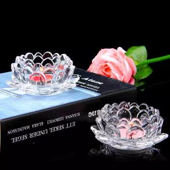 Подсвечник из хрустального стекла в виде цветка лотоса, свадебный подсвечник, подставка для чайной свечи, центральные украшения для обеденного стола, рождественская вечеринка, домашний декор