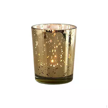 Подсвечник из крапчатого золота, стеклянный стакан, подставка для чайных свечей