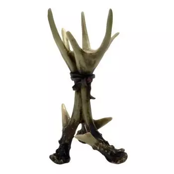 Подсвечник из оленьих рогов, смола, художественный дизайн, фигурка, ремесленный подсвечник, декор, настольный домашний декор