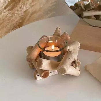 Подсвечник из плавающего дерева, ручной работы, подсвечник для чайных свечей, деревенская свеча, чашка для дома, гостиной, спальни, кухни, декор цвет старого дерева