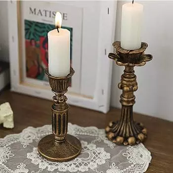 Подсвечник из ретро-смолы, ностальгический антикварный подсвечник, антикоррозийная подсвечник, украшения для свадьбы, центр стола, винтажный декор