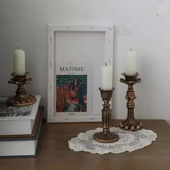 Подсвечник из ретро-смолы, ностальгический антикварный французский подсвечник, антикоррозийная подсвечник, центр стола, винтажное украшение для дома и свадьбы