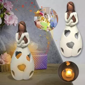 Подсвечник из смолы, обнимающая статуя матери и дочери, мемориальный подарок, украшение