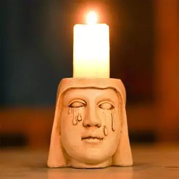 Подсвечник из смолы «Плачущая Дева Мария», подставка для свечей, центральный элемент для украшения рабочего стола, орнамент