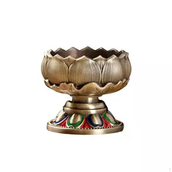 Подсвечник из сплава, масляная лампа, основание стола, центральная часть, нежная форма лотоса, топленое масло Brown