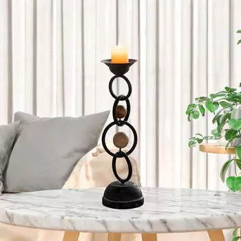 Подсвечник Элегантная подставка Тонкая работа Домашнее декоративное настольное украшение для столовой 12cmx45cm