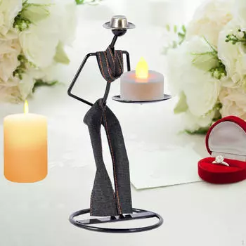 Подсвечник-канделябр Чайная свеча Металлический настольный центральный элемент Украшение для дома A type black