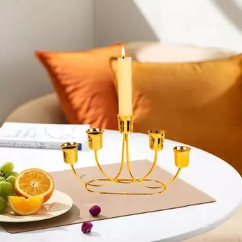 Подсвечник-канделябр, конические свечи, праздничный свадебный центральный элемент стола, декоративное железо