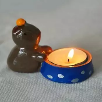 Подсвечник капибара, смоляной мини-подсвечник капибара, мультяшный подсвечник капибара для чайной свечи в центральном элементе гостиной и спальни синий